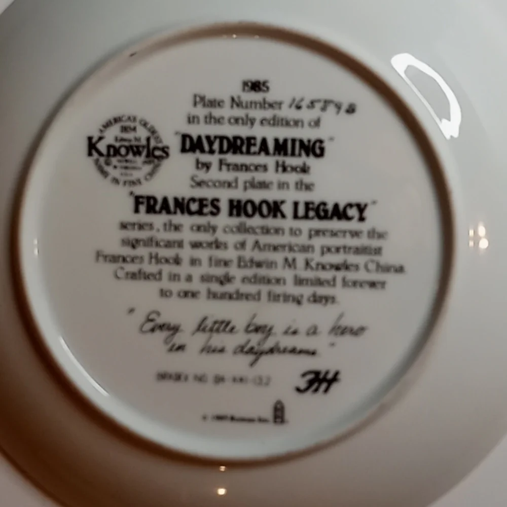 Like New Daydreaming & Fascination Frances Hook Legacy Knowles Collector Plates